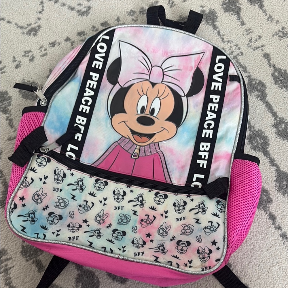 Minnie Mouse Pink and Multicolor Kids Backpack